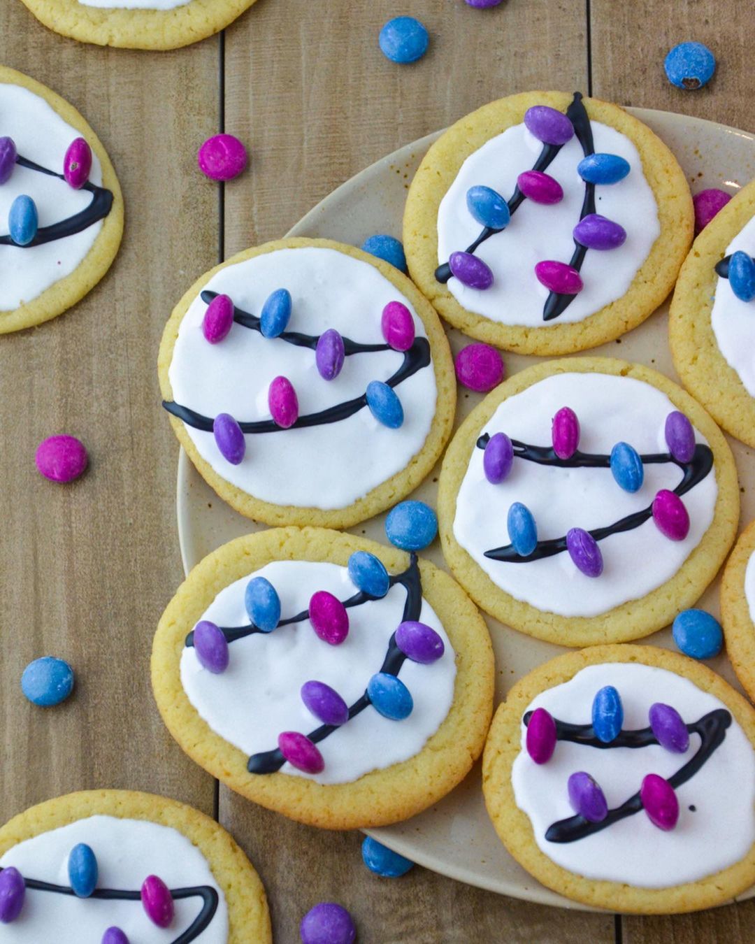 Vegan Sugar Cookies with Holiday Decorations