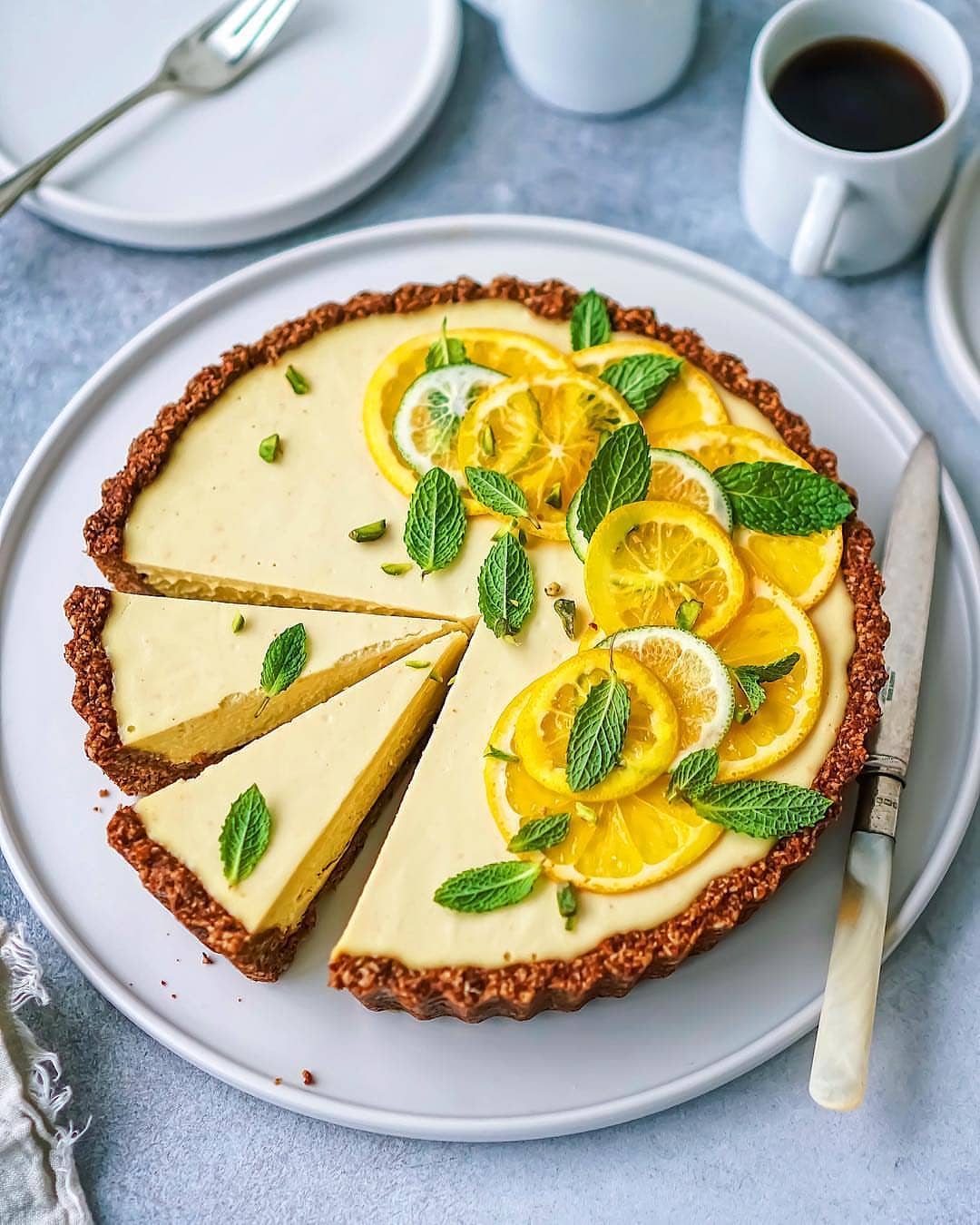 Vegan Orange Cheesecake with Chocolate Crust (Gluten Free)