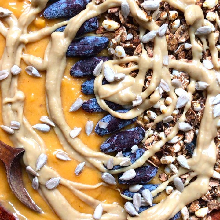 Vegan Mango Peach Smoothie Bowl