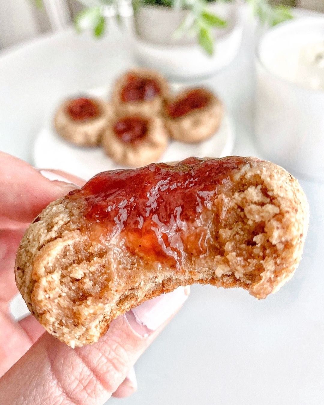 Chewy Strawberry Thumbprint Cookies