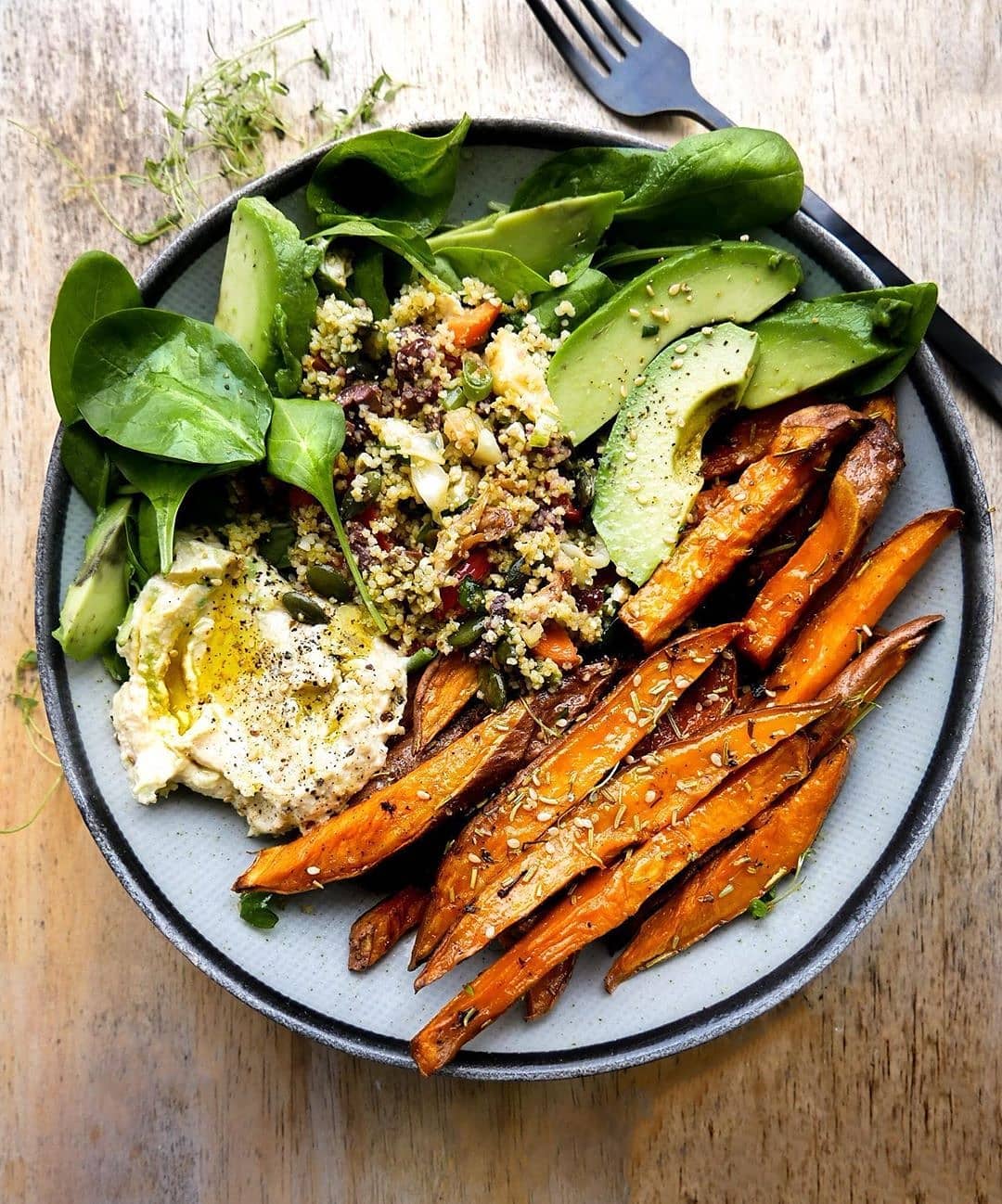 Vegan Baked Sweet Potato Fries with Herbs