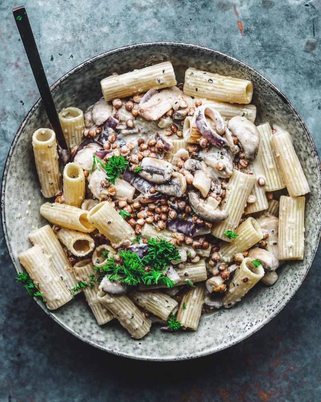Creamy Lentil Mushroom and Hemp Pasta