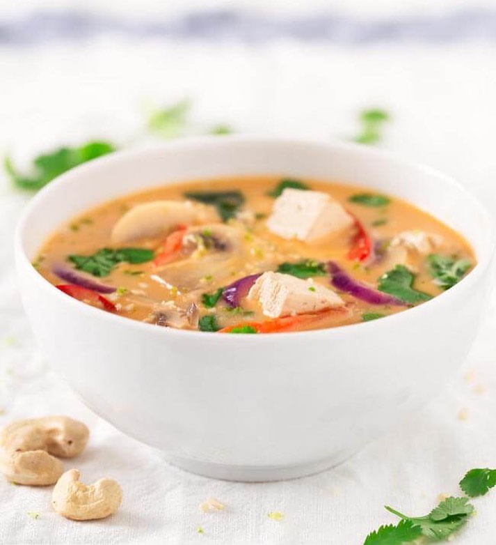 Thai Vegetable Soup with Coconut and Tofu