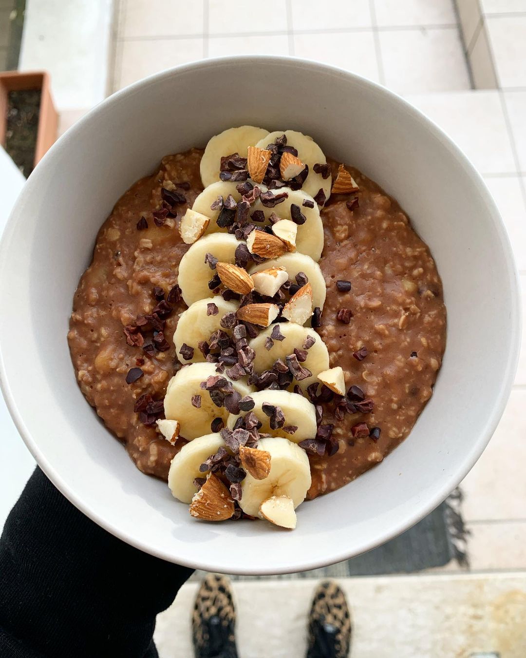 Chocolate and Almond Breakfast Porridge