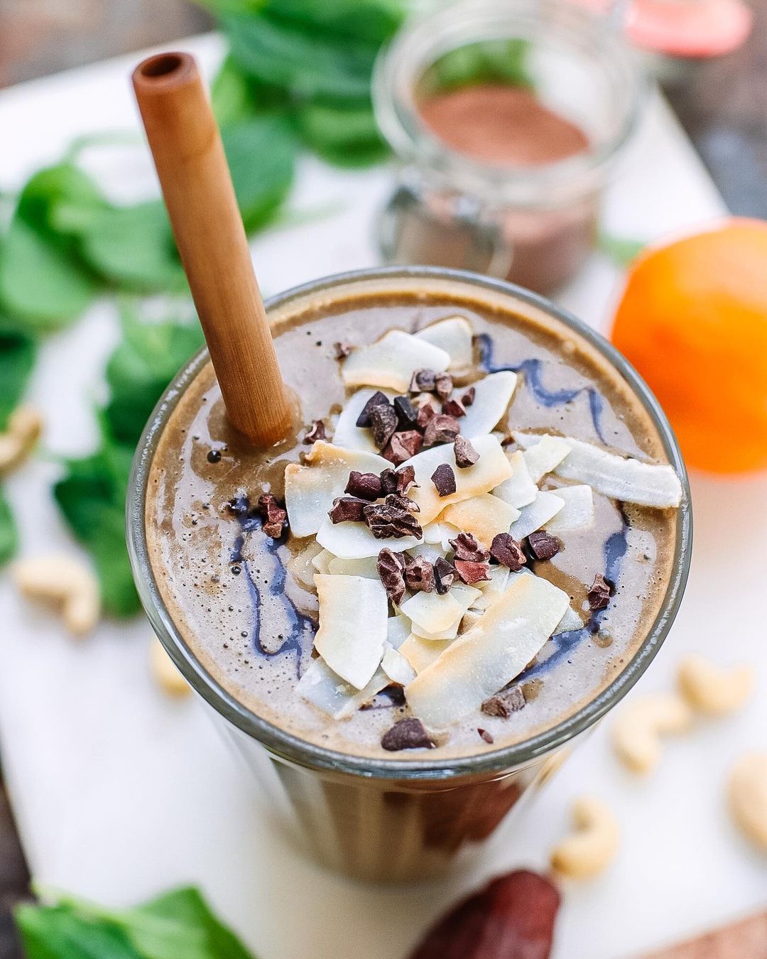 Nutty Chocolate Orange Smoothie with Added Spinach