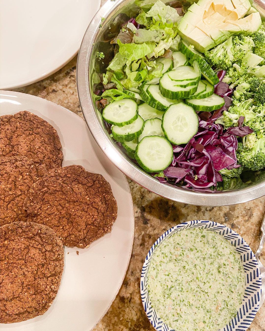Homemade Black Bean Burgers with Fresh Salad