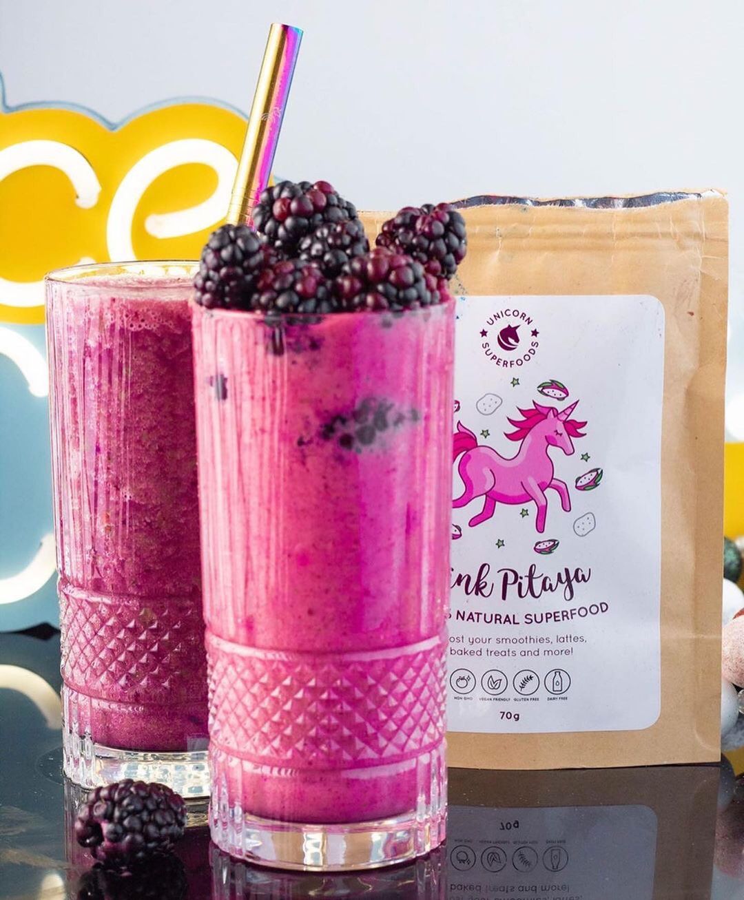 Pink Pitaya Smoothie with Bananas and Plant Milk