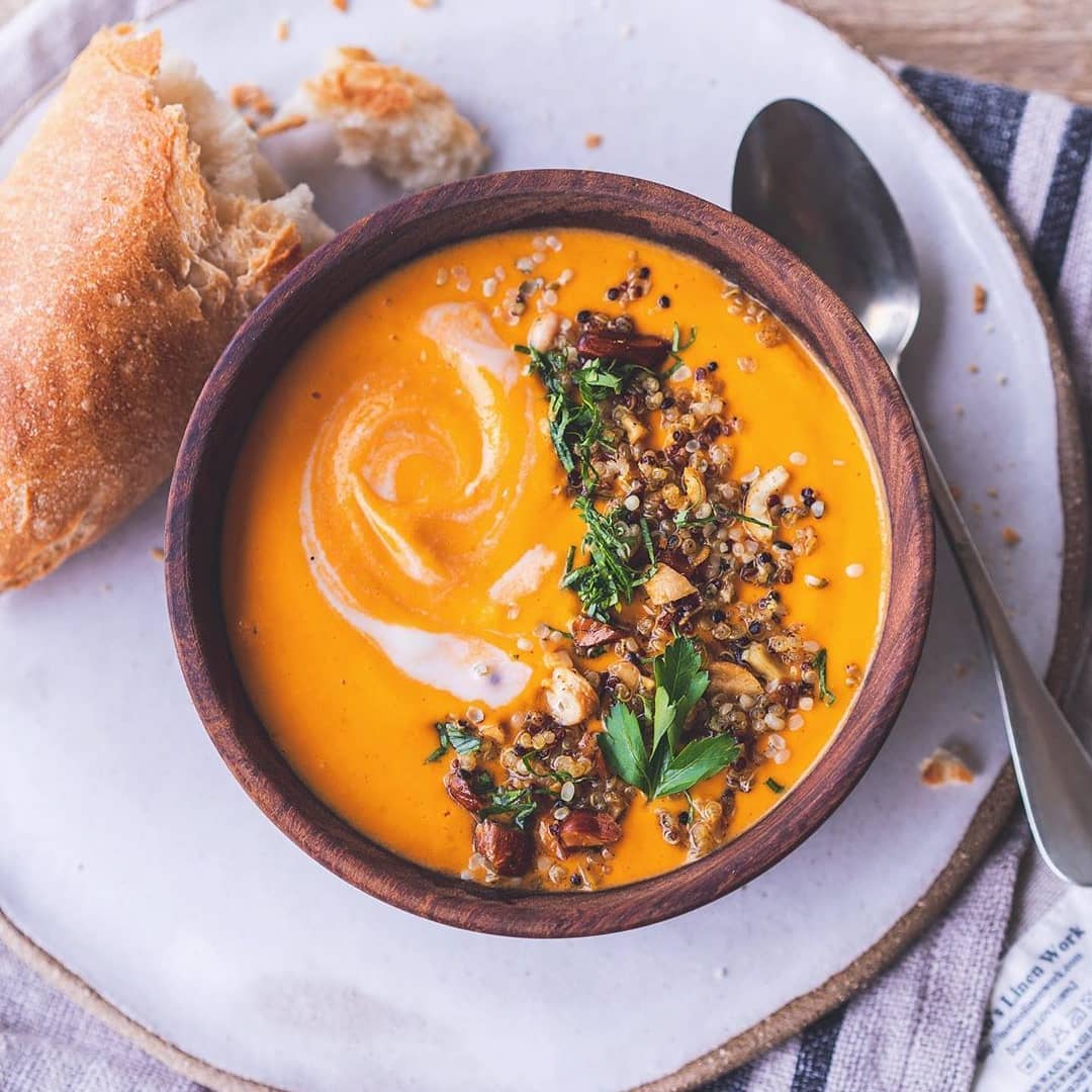 Creamy Almond Tomato and Carrot Soup