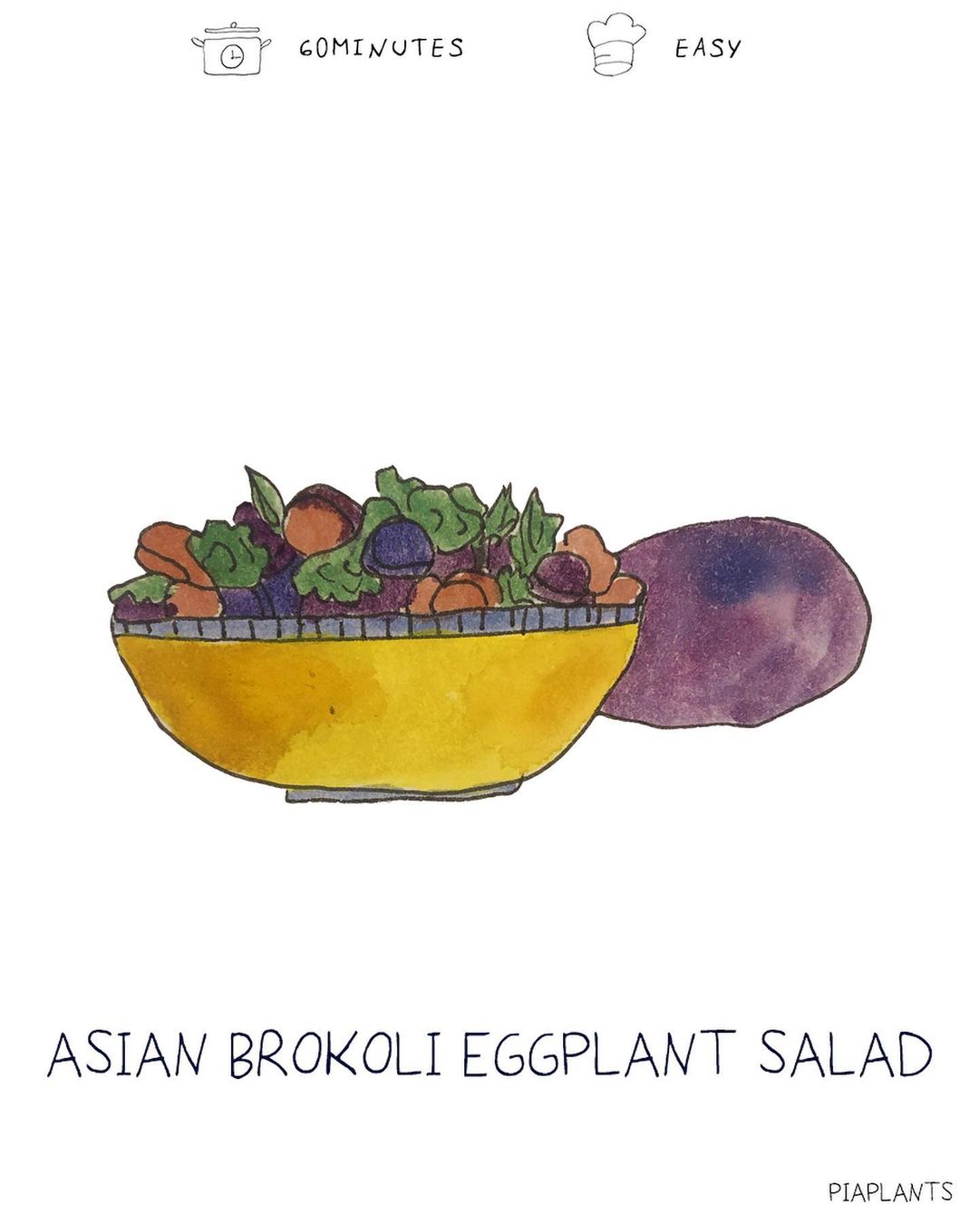 Asian Brokolli Eggplant Salad