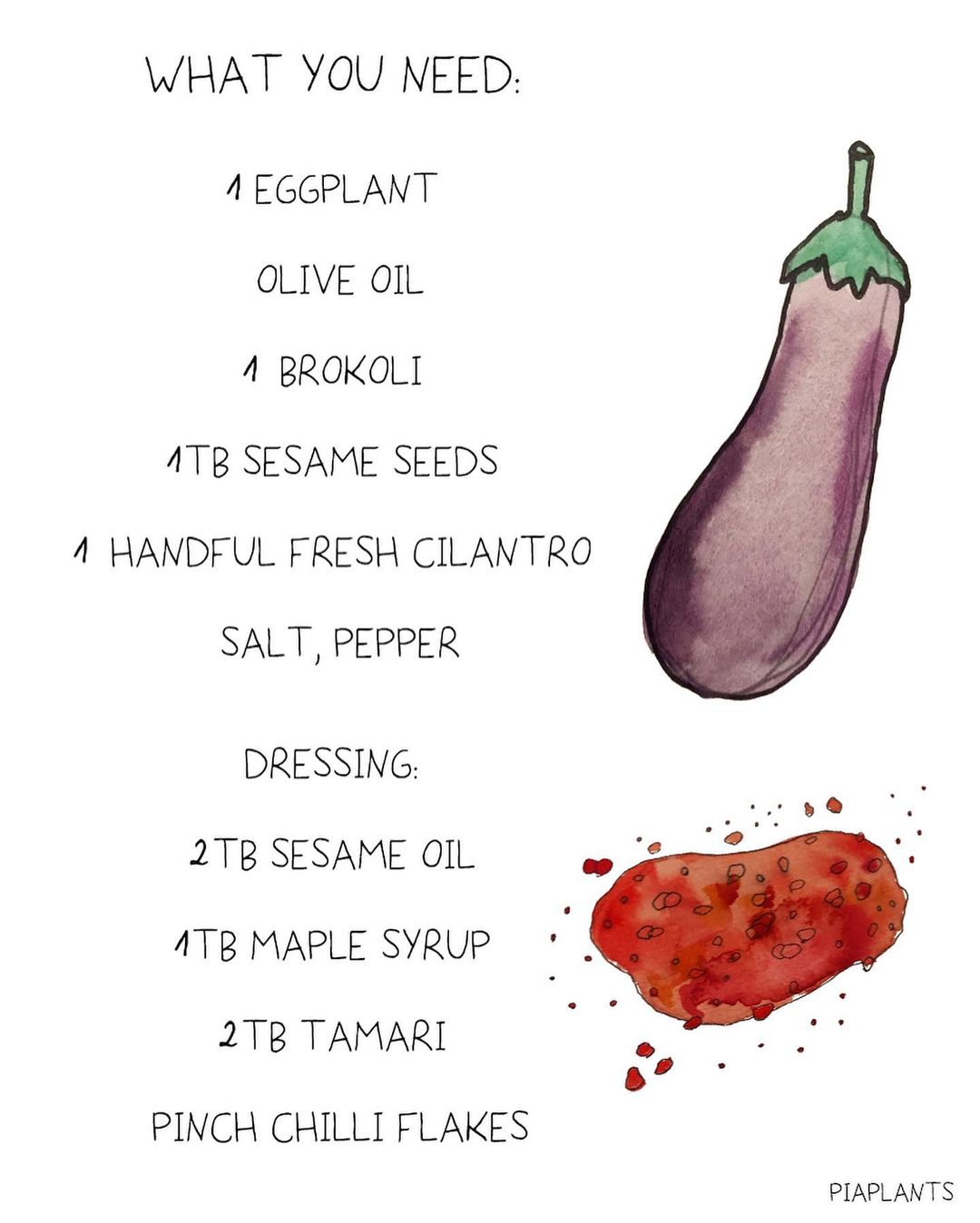 Asian Brokolli Eggplant Salad