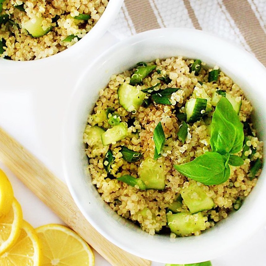 Light Aromatic Lemon Basil Quinoa Salad