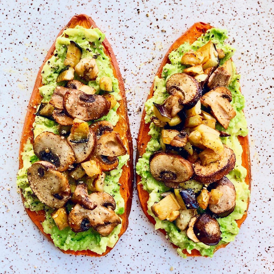 Shroomy Sweet Potato Avocado Toast