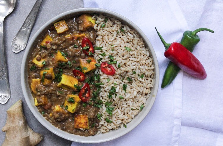 Tofu Coconut Dhal Curry