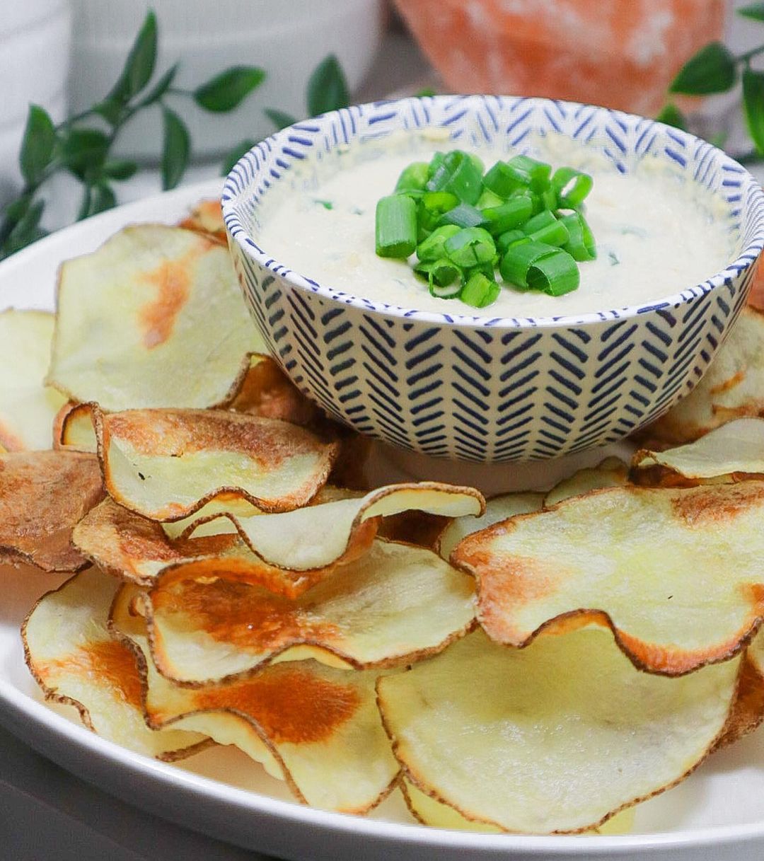 Homemade Potato Chips and Caramelized Onion Dip