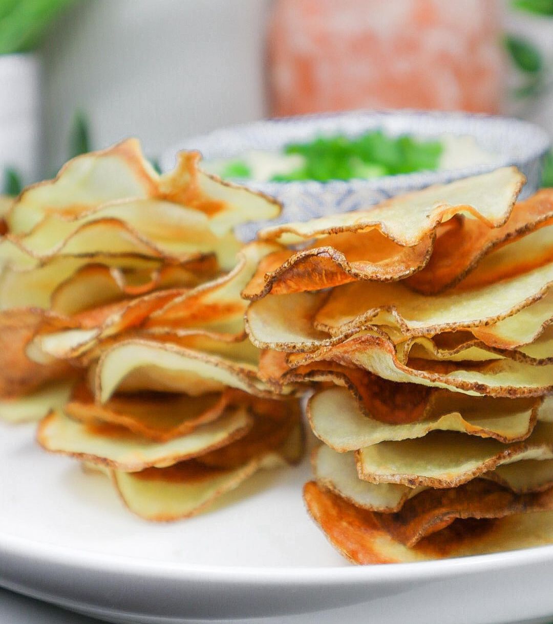 Homemade Potato Chips and Caramelized Onion Dip