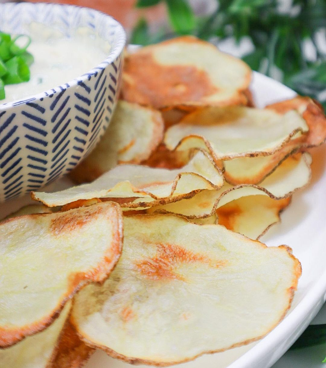 Homemade Potato Chips and Caramelized Onion Dip