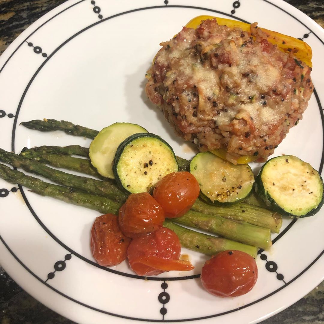 Italian Stuffed Peppers with Zucchini and Quinoa