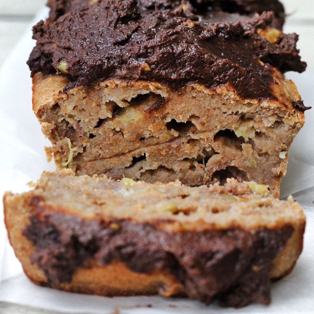 Sticky Apple and Banana Bread with Chocolate Avocado Frosting