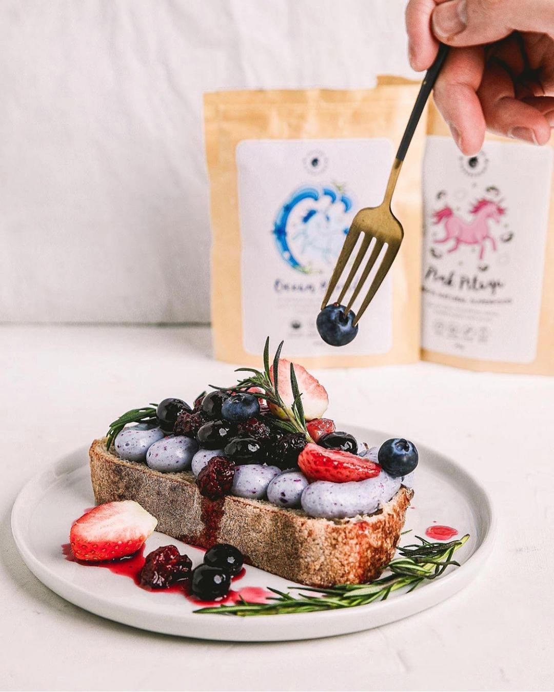 Whipped Marscapone on Toast with Berry Compote