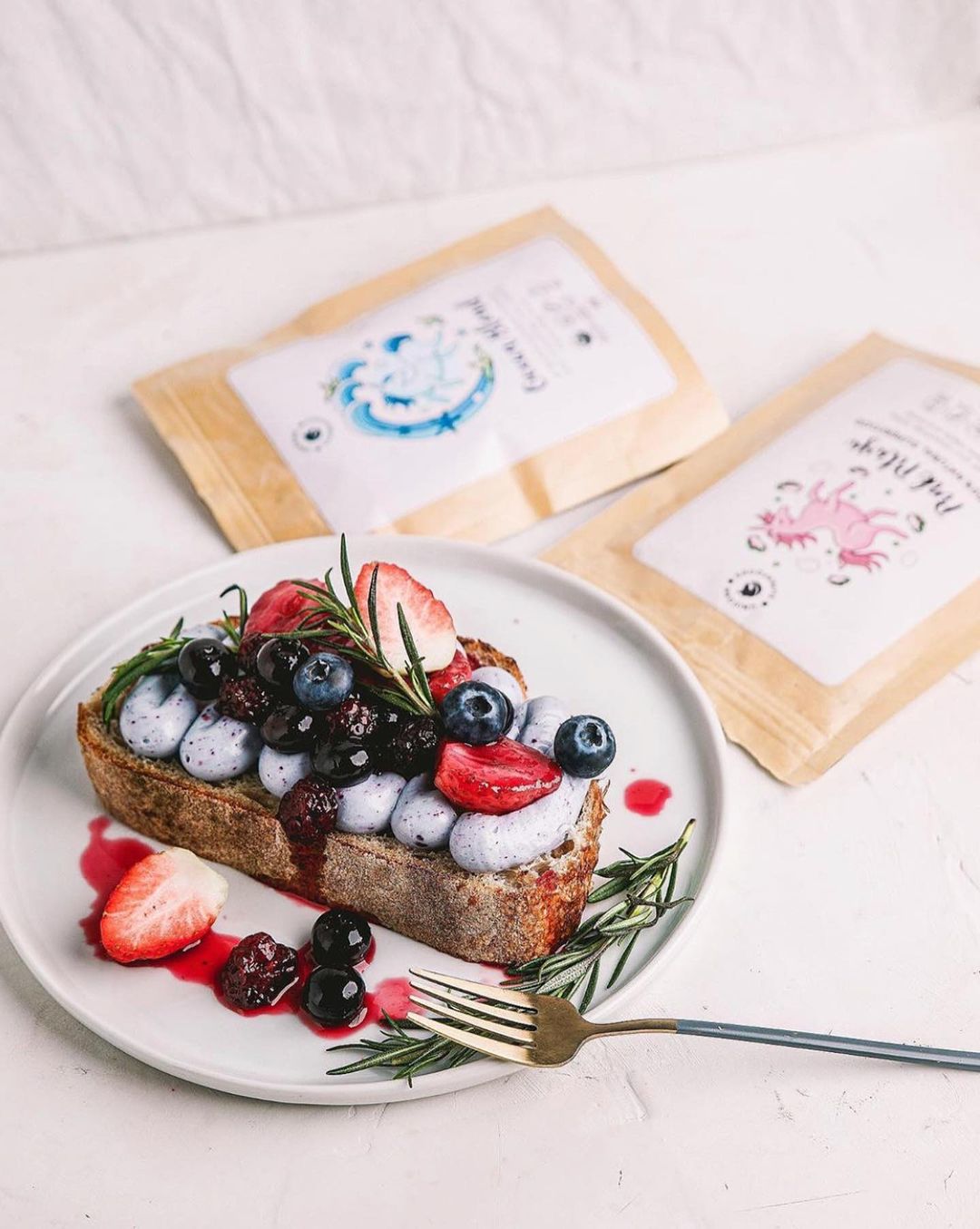 Whipped Marscapone on Toast with Berry Compote