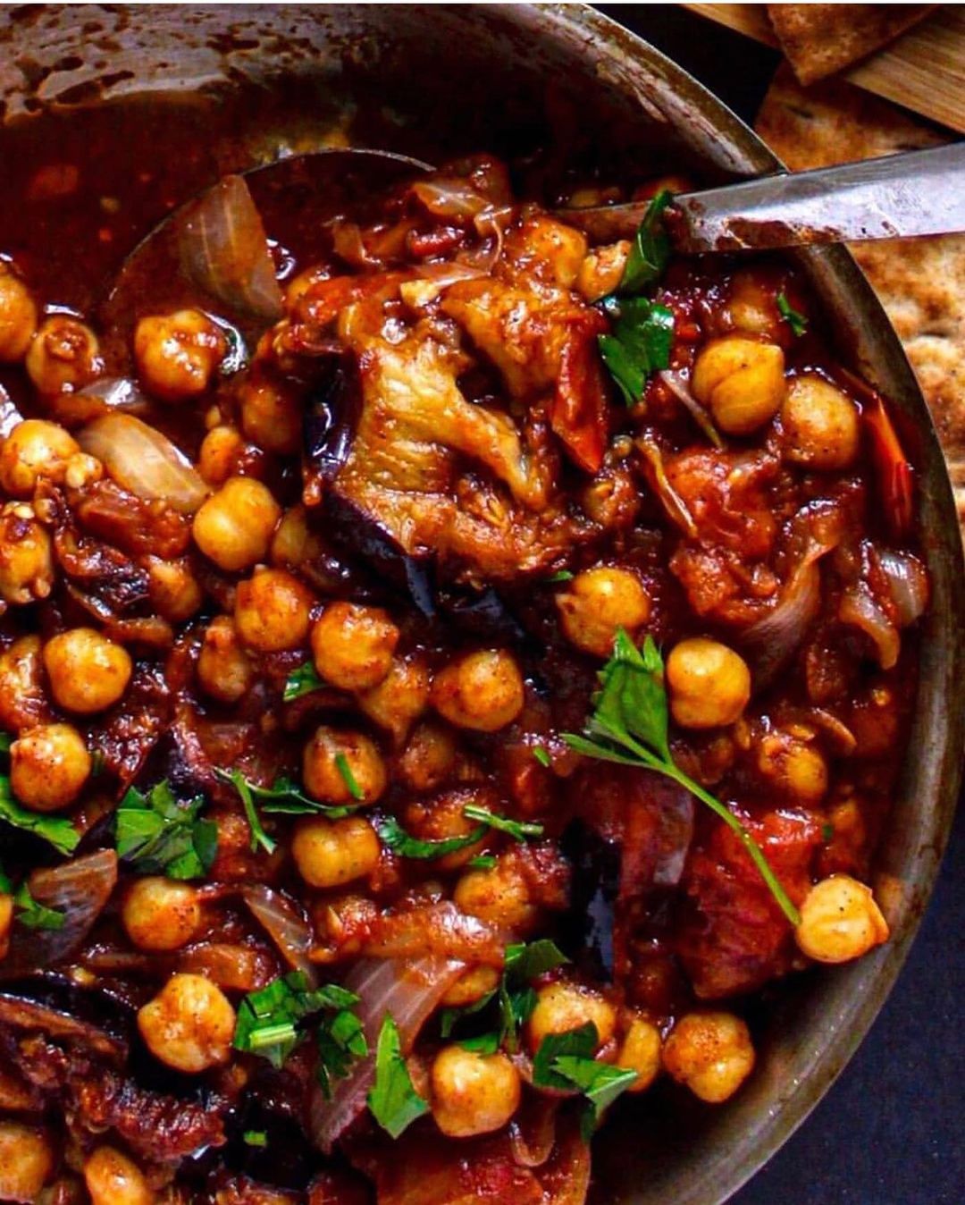 Grilled Eggplant and Chickpeas Stew