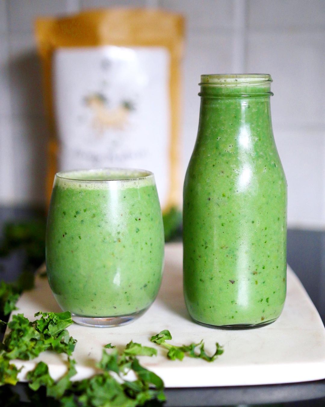 Vegan Kale Smoothie with Banana and Mango