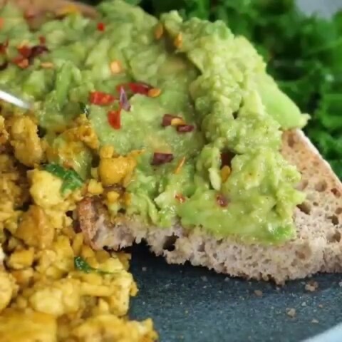 Vegan Tofu Scramble and Avocado Toast
