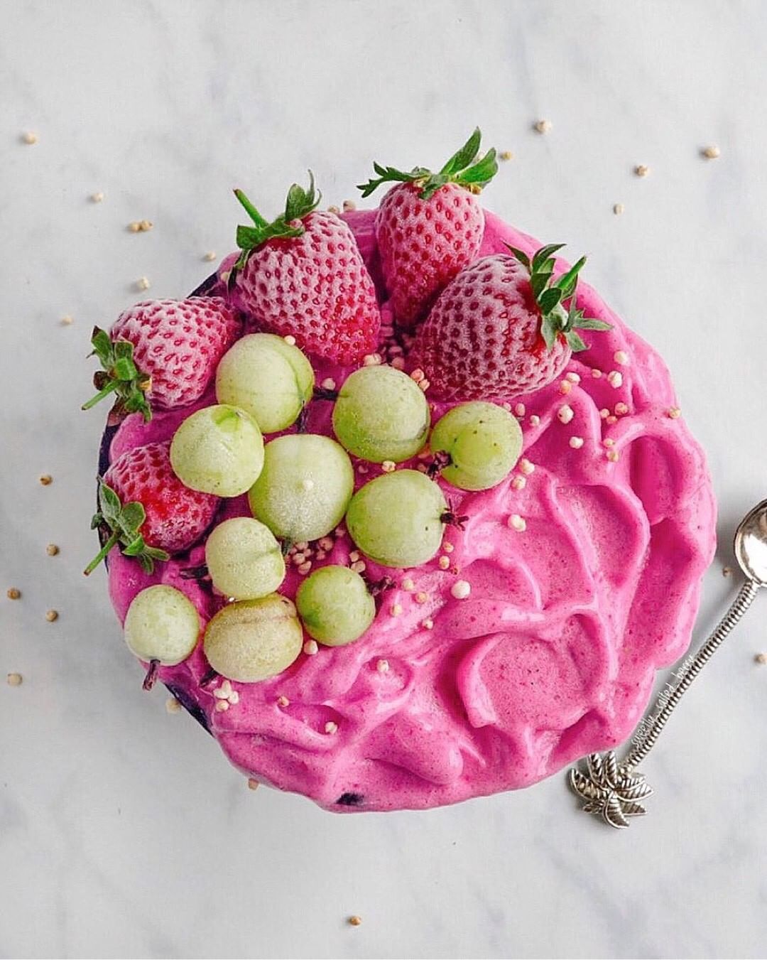 Pink Smoothie Bowl with Berries