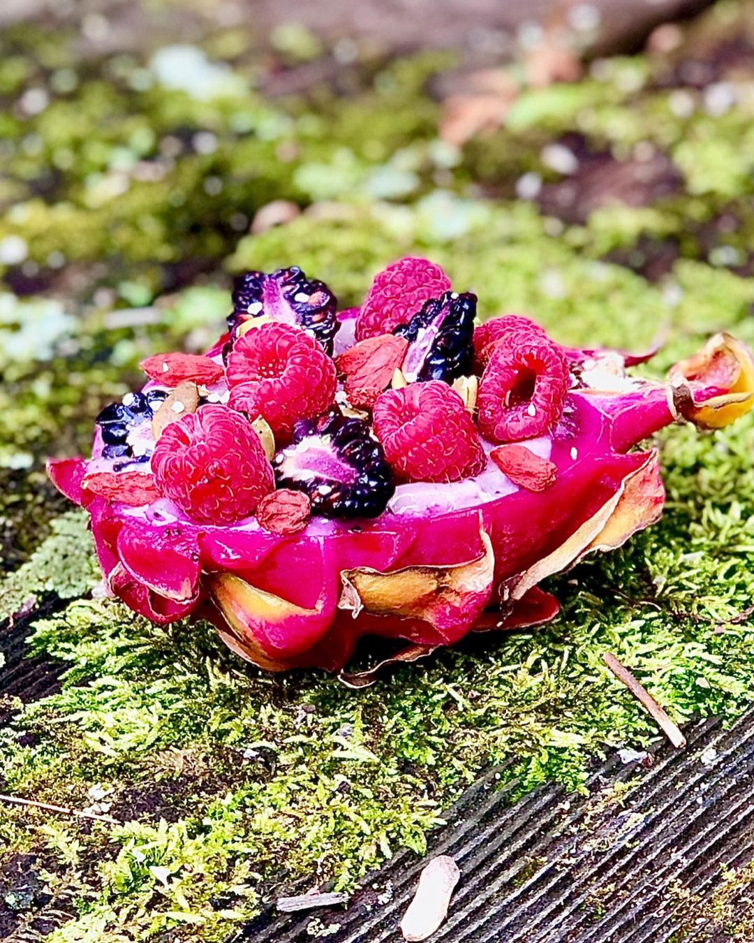 Frozen Banana Blueberry Pitaya Smoothie Boat