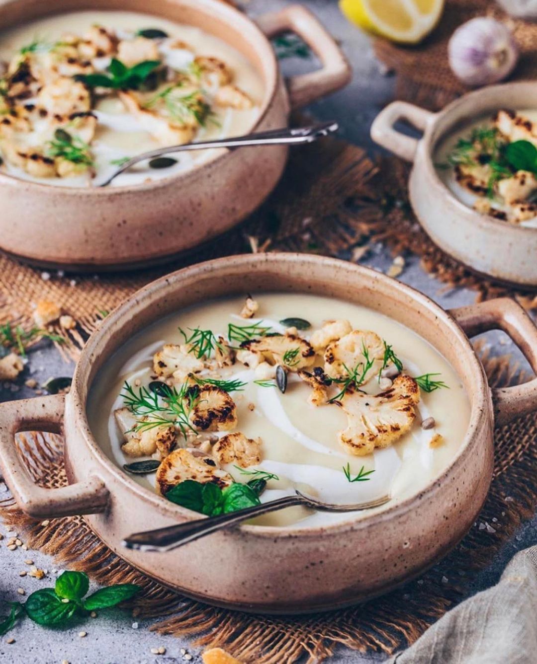 Creamy Vegan Cauliflower Soup