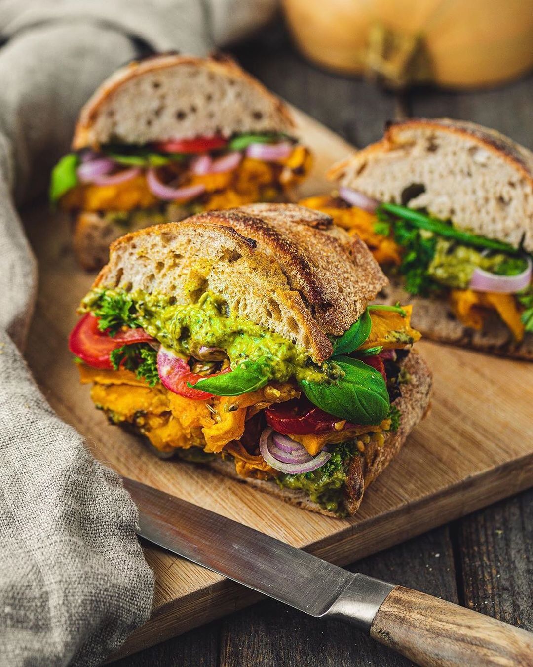 Vegan Satisfaction Sandwich with Avocado Pesto