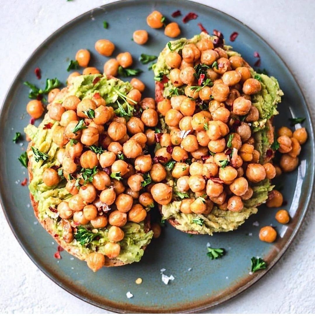 Roasted Chickpeas and Avocado Toast