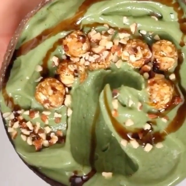 Green Nice Cream with Raw Balls