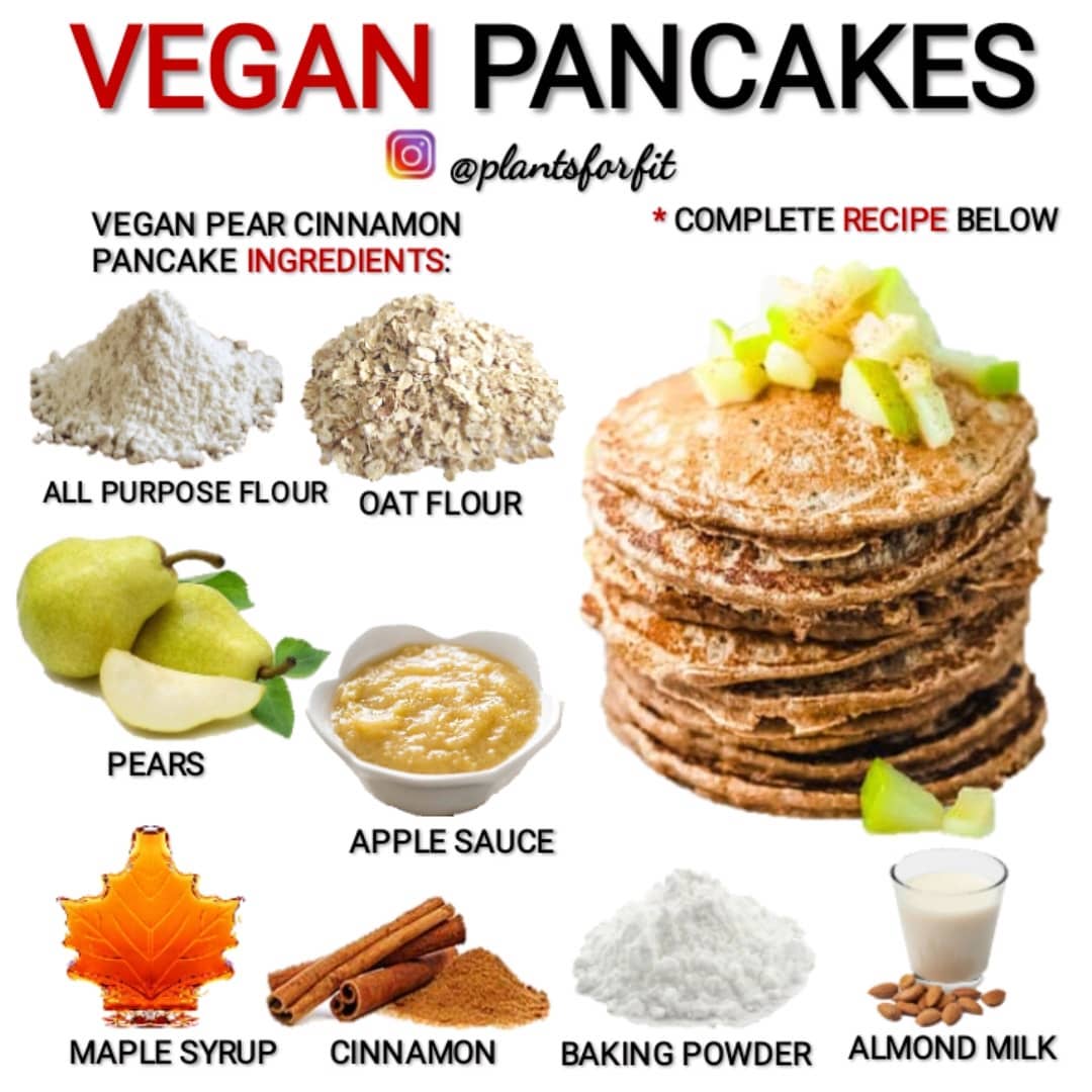 Easy Vegan Pear and Cinnamon Pancakes