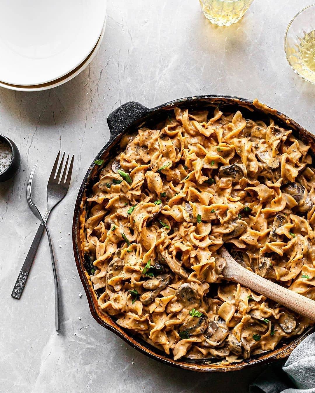 Hearty Vegan Mushroom Stroganoff Dish