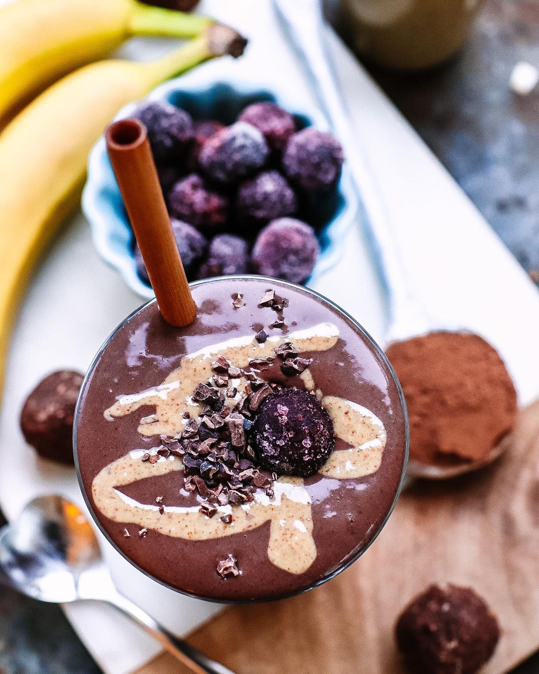 Cacao Cherry Almond Butter Smoothie