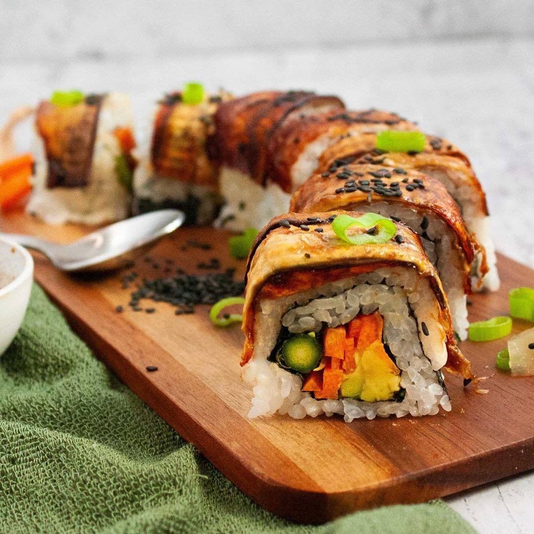 Eggplant Dragon Sushi Rolls
