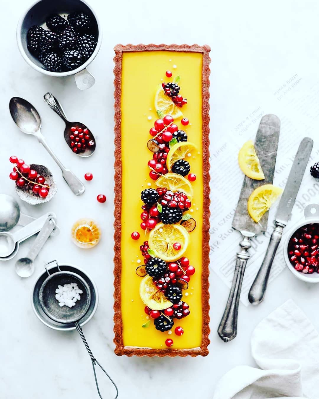 Passion Fruit and Lemon Tart with Chocolate Crust