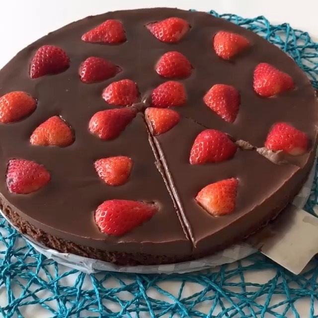 Chocolate Strawberry Fudge Cake