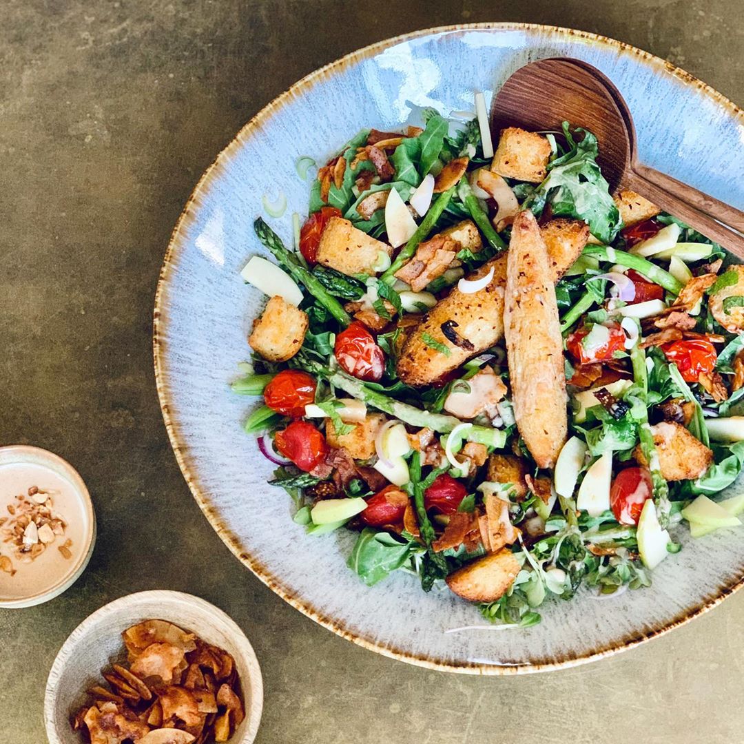 Plant-Based BLT Salad with Coconut Bacon