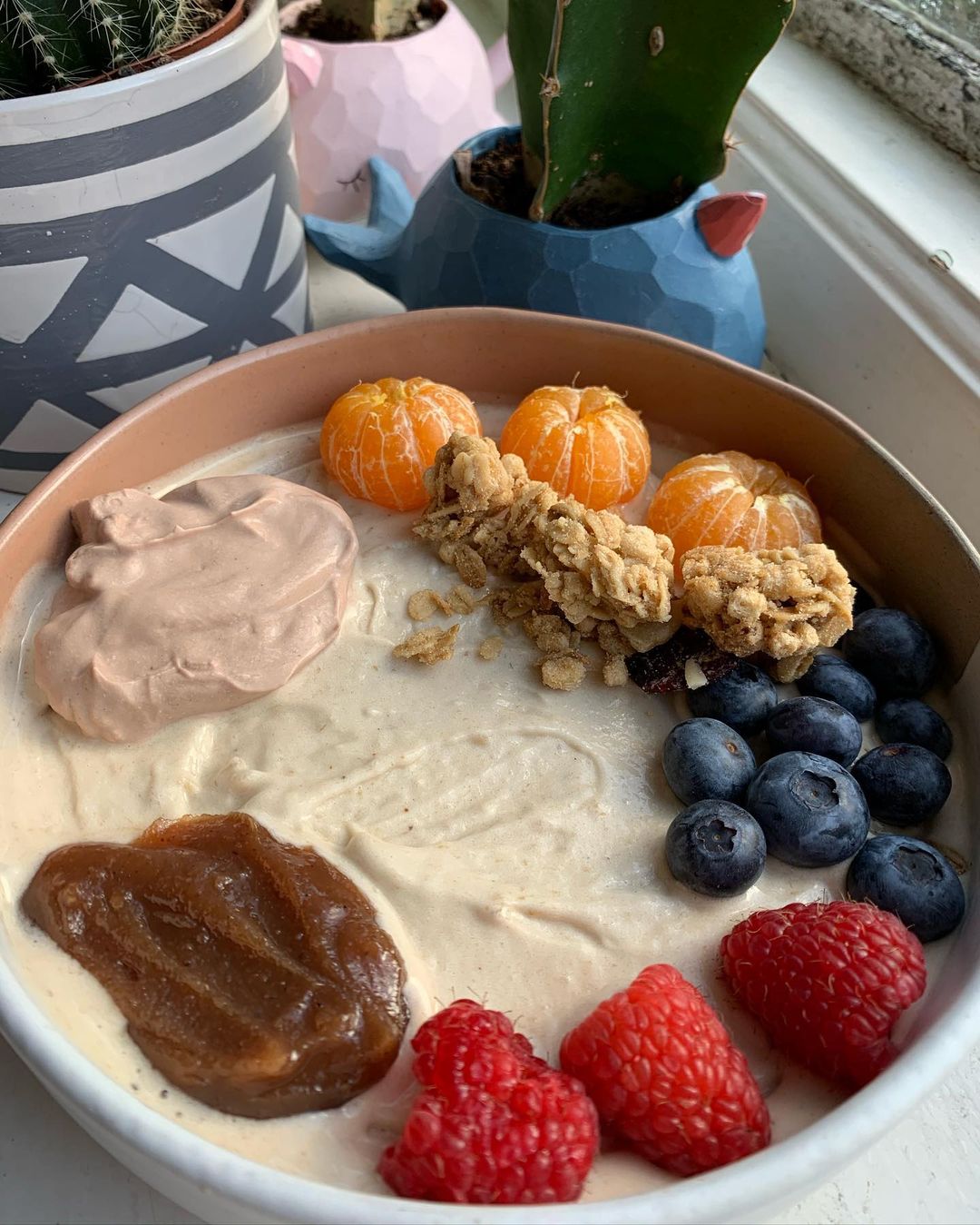 Chestnut Nice Cream with Fruit Toppings