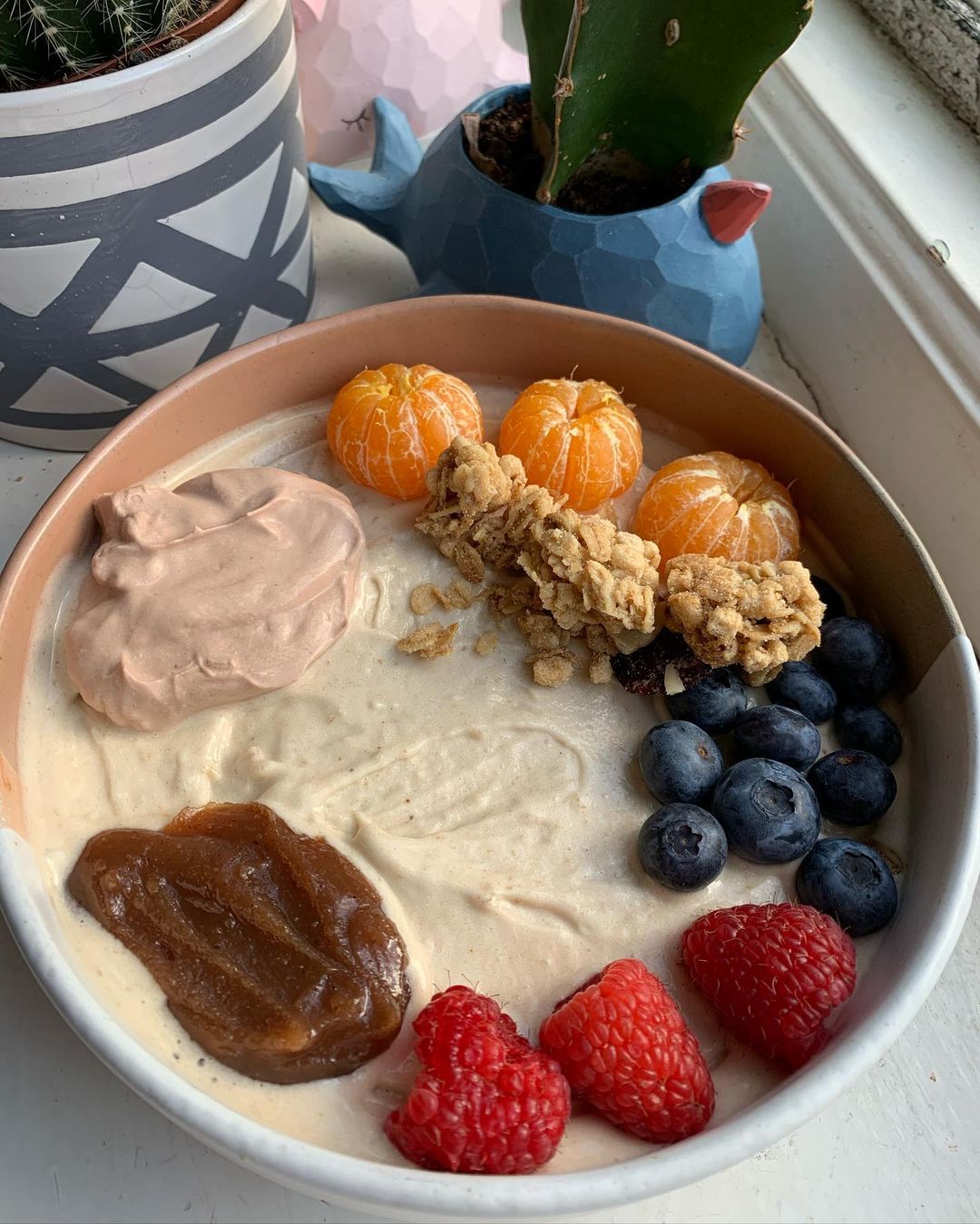 Chestnut Nice Cream with Fruit Toppings