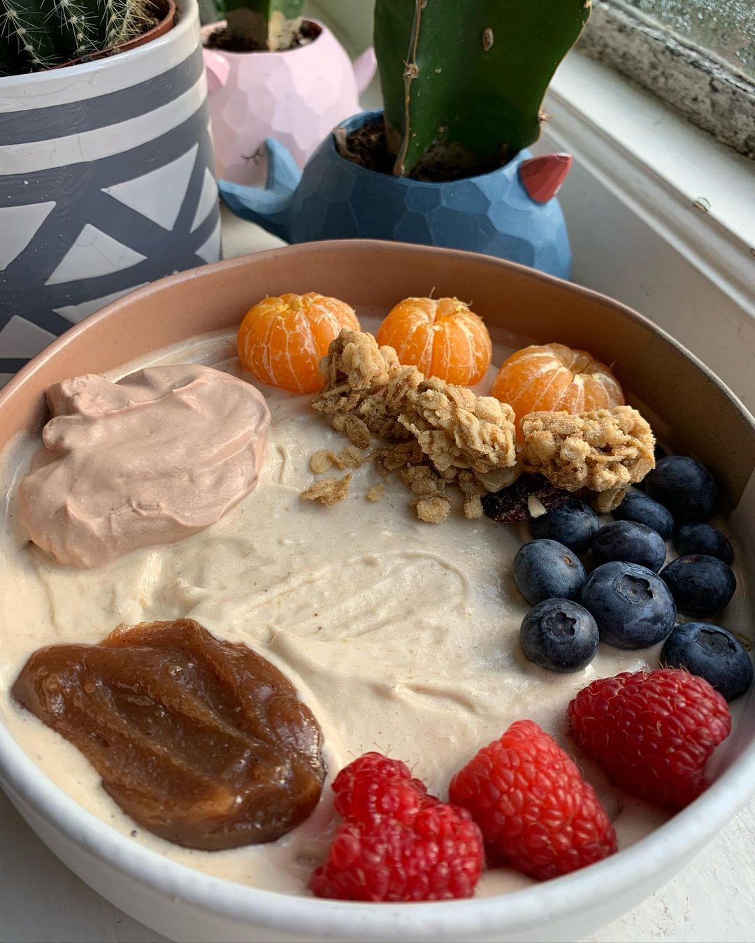 Chestnut Nice Cream with Fruit Toppings