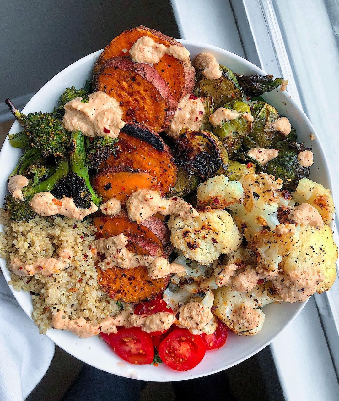 Loaded Veggie Bowls with a Chipotle Cashew Sauce
