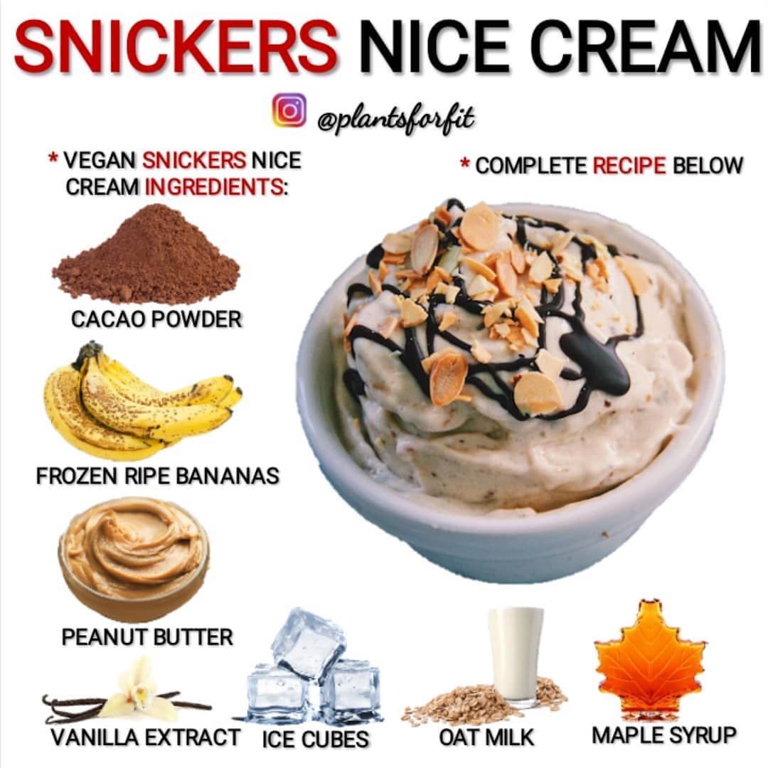 Easy Vegan Snickers Nice Cream Idea