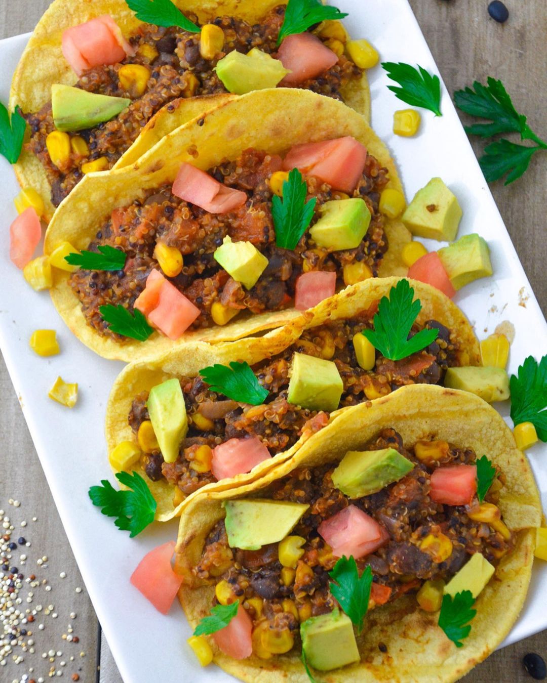 Healthy Quinoa Tacos with Beans and Corn