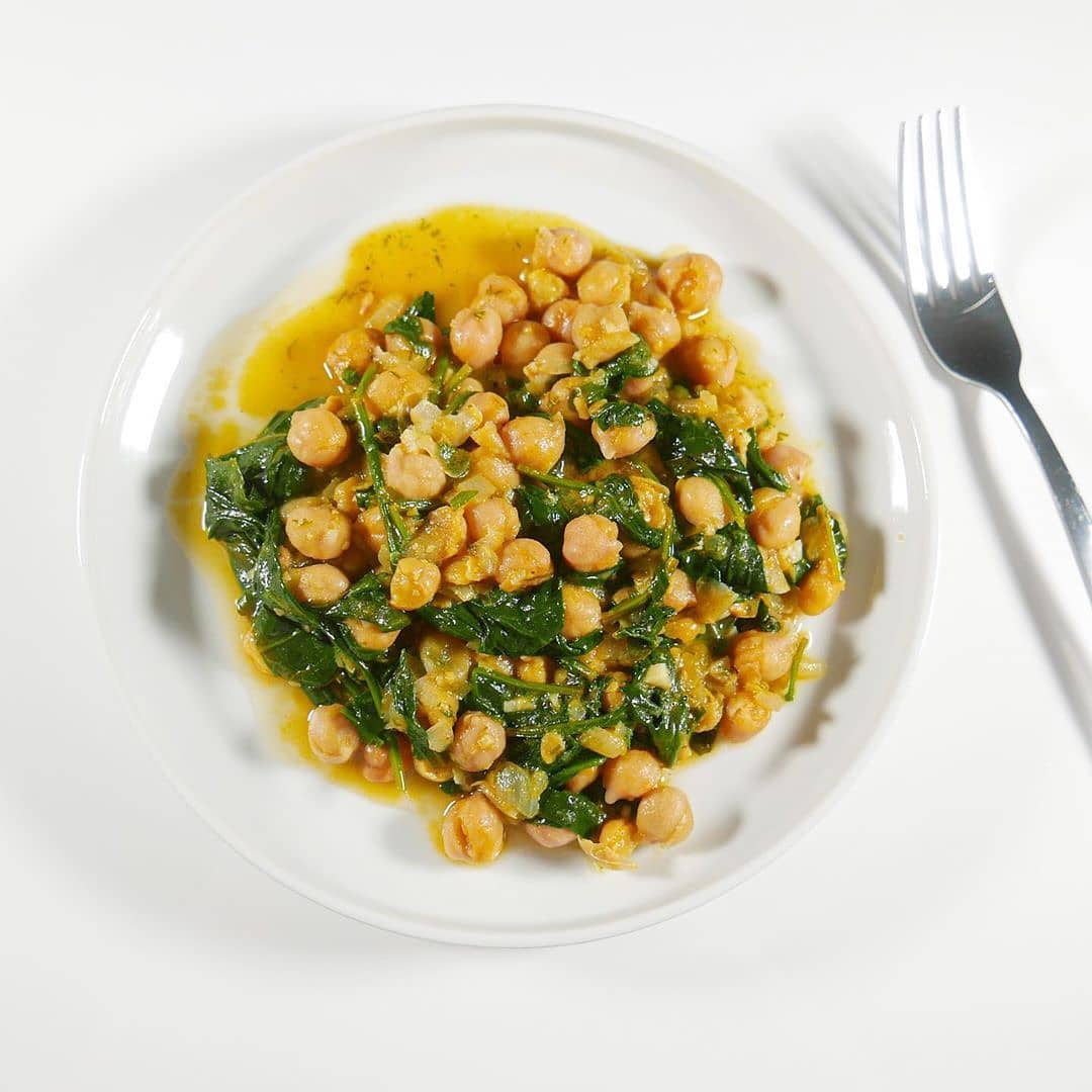 Chickpea Spinach Stew with Lemon and Dill
