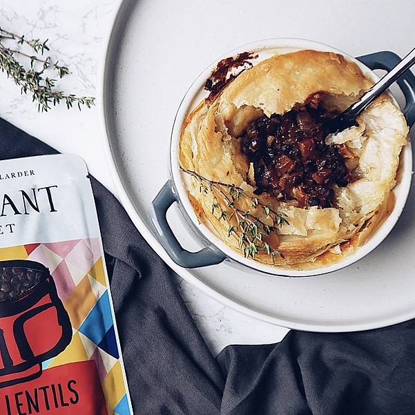 Beluga Lentil and Mushroom Pot Pies