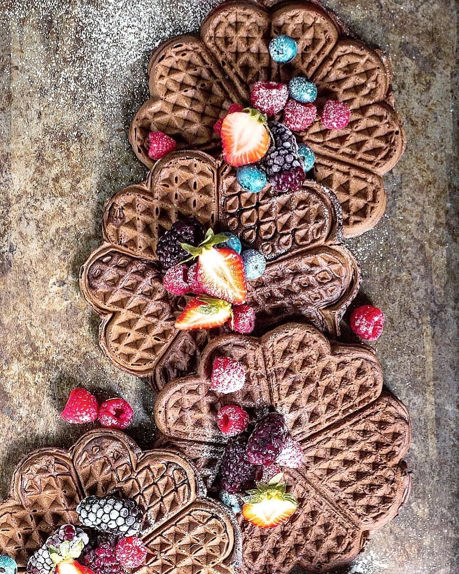 Luxurious Chocolate Waffles with Ice Cream