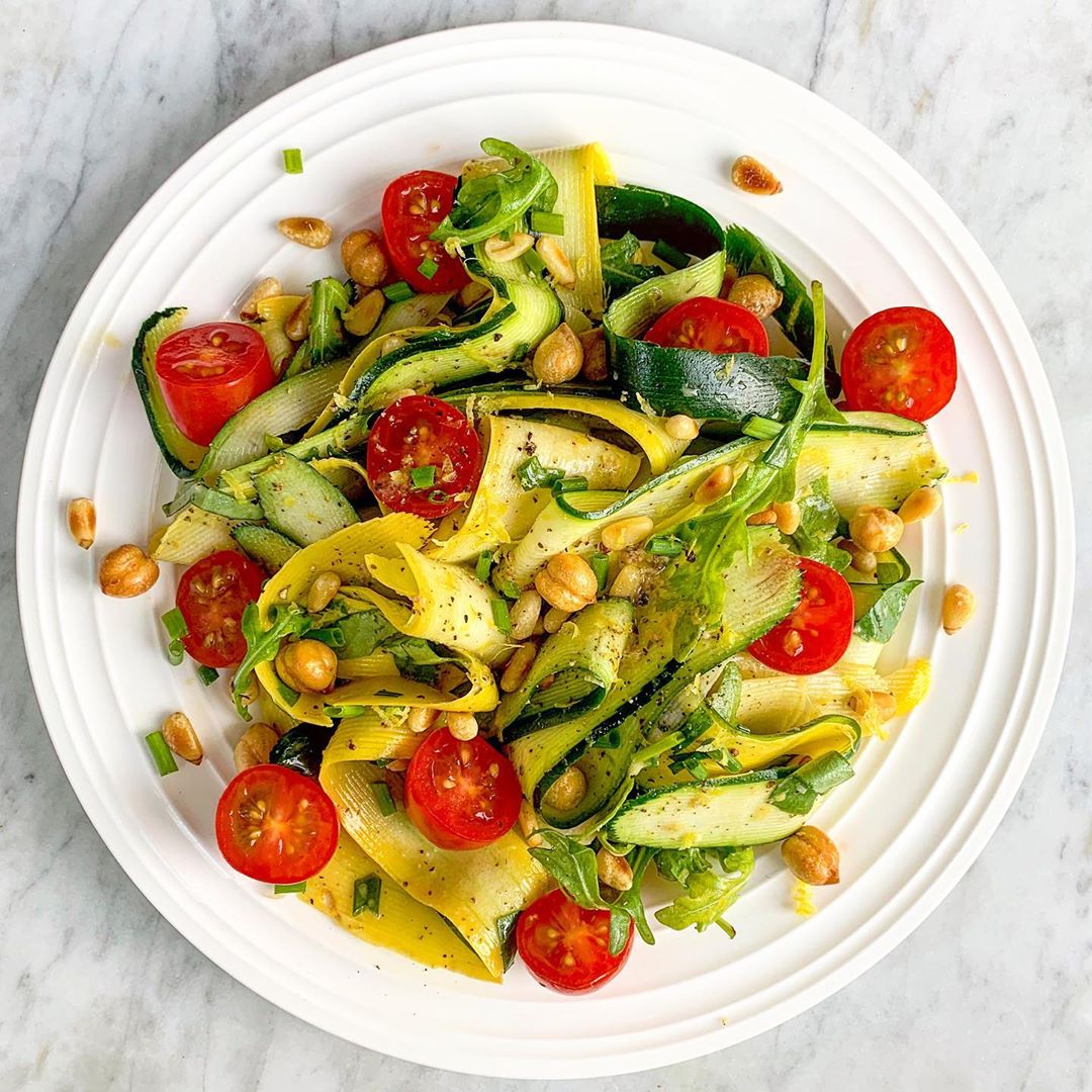 Spiralized Zucchini Salad with Lemon Vinaigrette